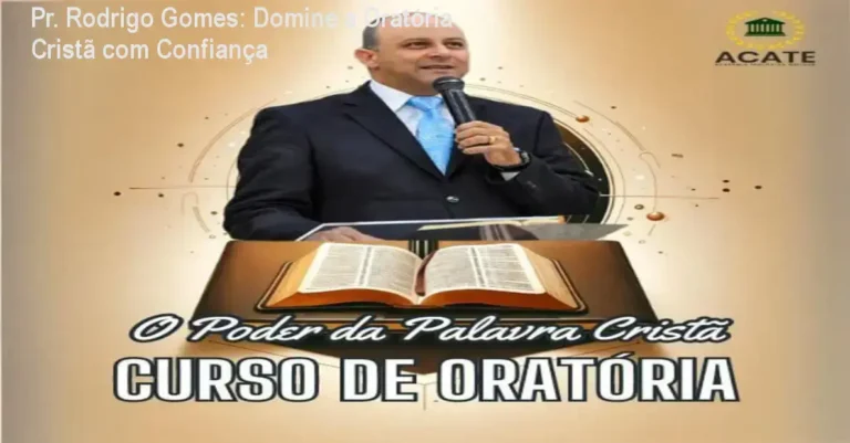 Imagem do Pastor Rodrigo Gomes ensinando técnicas de oratória no púlpito