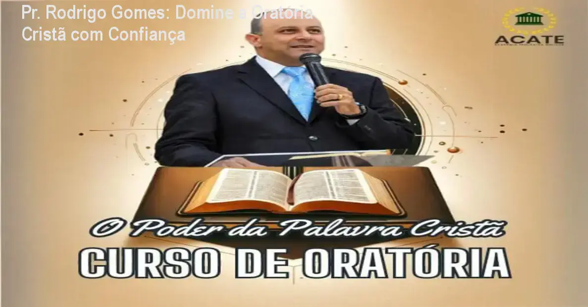 Imagem do Pastor Rodrigo Gomes ensinando técnicas de oratória no púlpito