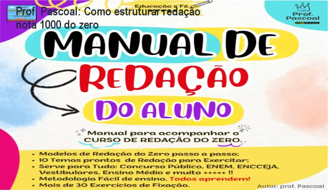 Capa do Manual de Redação do Aluno do Prof. Pascoal em formato PDF