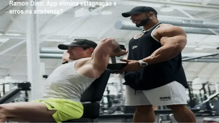 Ramon Dino apresentando o aplicativo de treino oficial com exercícios em vídeo