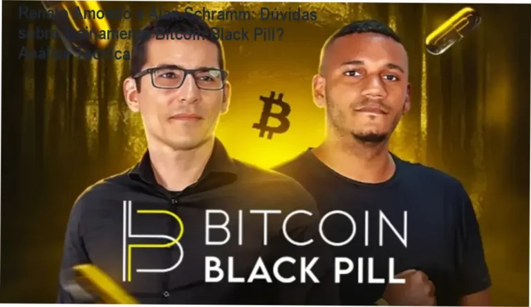 Autores Renato Amoedo e Alan Schramm ensinando estratégias de Bitcoin no curso Black Pill.