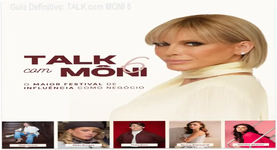 Palestrantes renomados do TALK com MONI 6 durante palestra sobre branding de luxo e influência