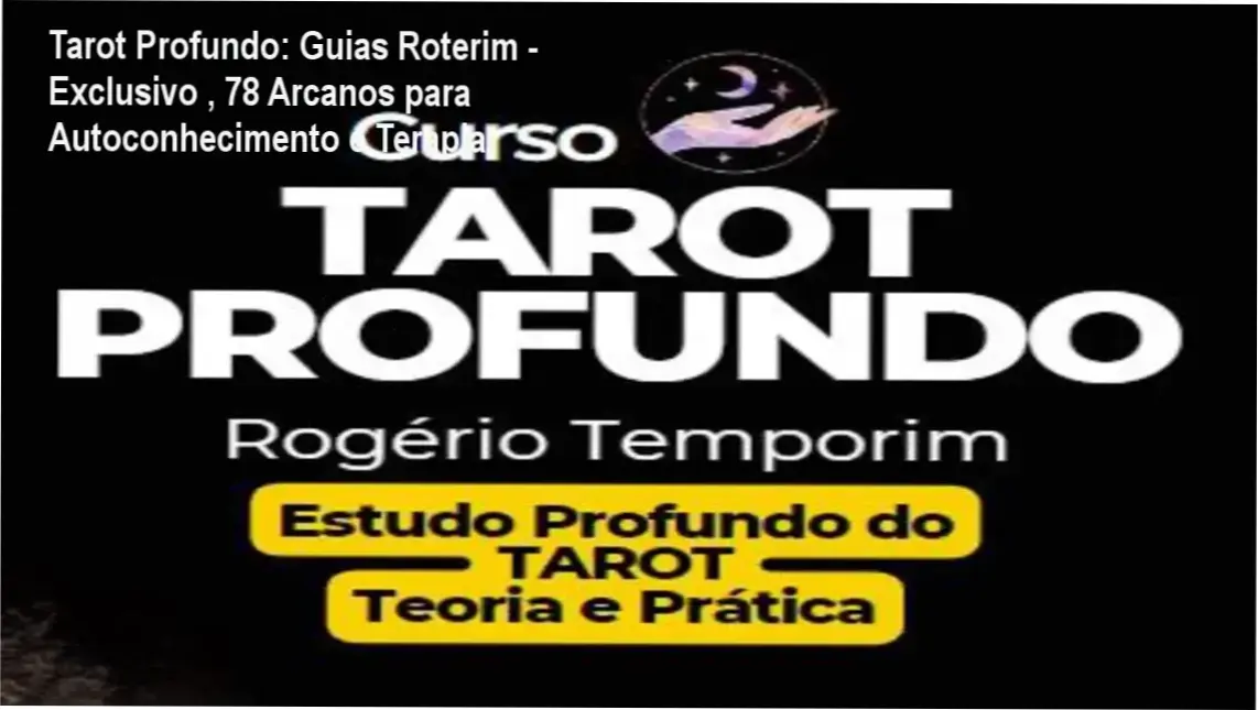 Capa do ebook Tarot Profundo de Rogério Temporim destacando arcanos Milenares e simbolismo cerne.