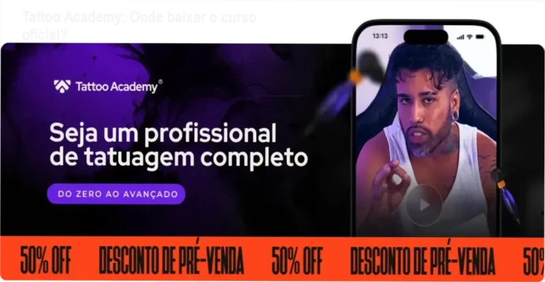 Captura de tela mostrando a página de download oficial do Tattoo Academy de Raphael Salles