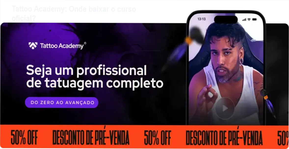 Captura de tela mostrando a página de download oficial do Tattoo Academy de Raphael Salles
