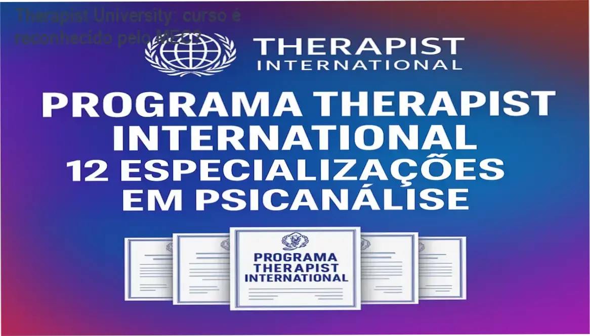 Logo da Therapist University com selo de especialização em psicanálise clínica