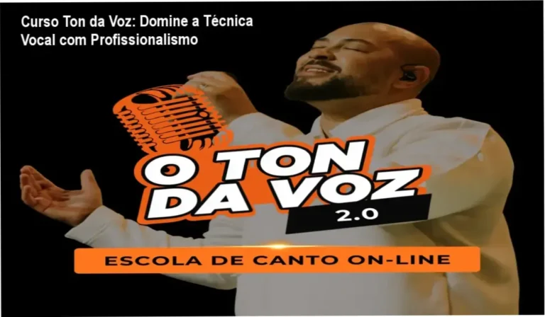 Instrutor Ton Carfi demonstrando técnica vocal em aula online.