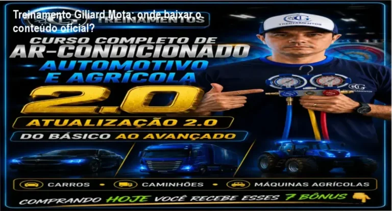 Interface da plataforma GL Treinamentos exibindo o acesso ao curso de ar-condicionado automotivo