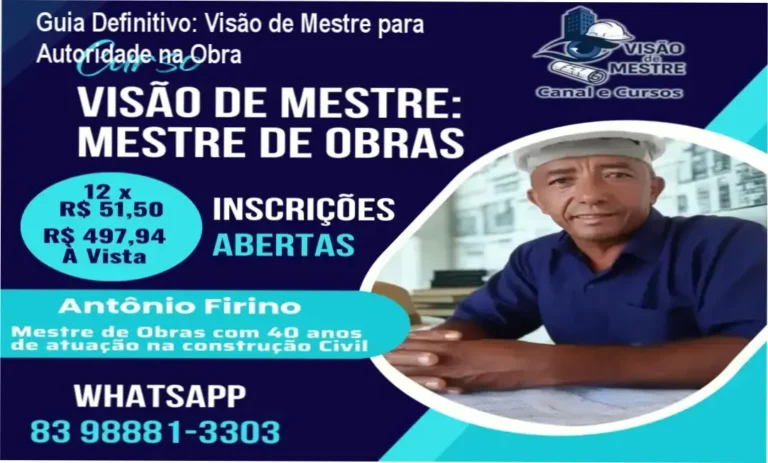 Capa do Guia Definitivo Visão de Mestre mostrando método de liderança na construção civil
