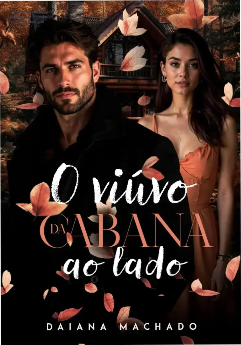 Imagem do livro O Viúvo da Cabana ao Lado por Daiana Machado, representando o romance entre os protagonistas com paisagens rurais e cabanas.