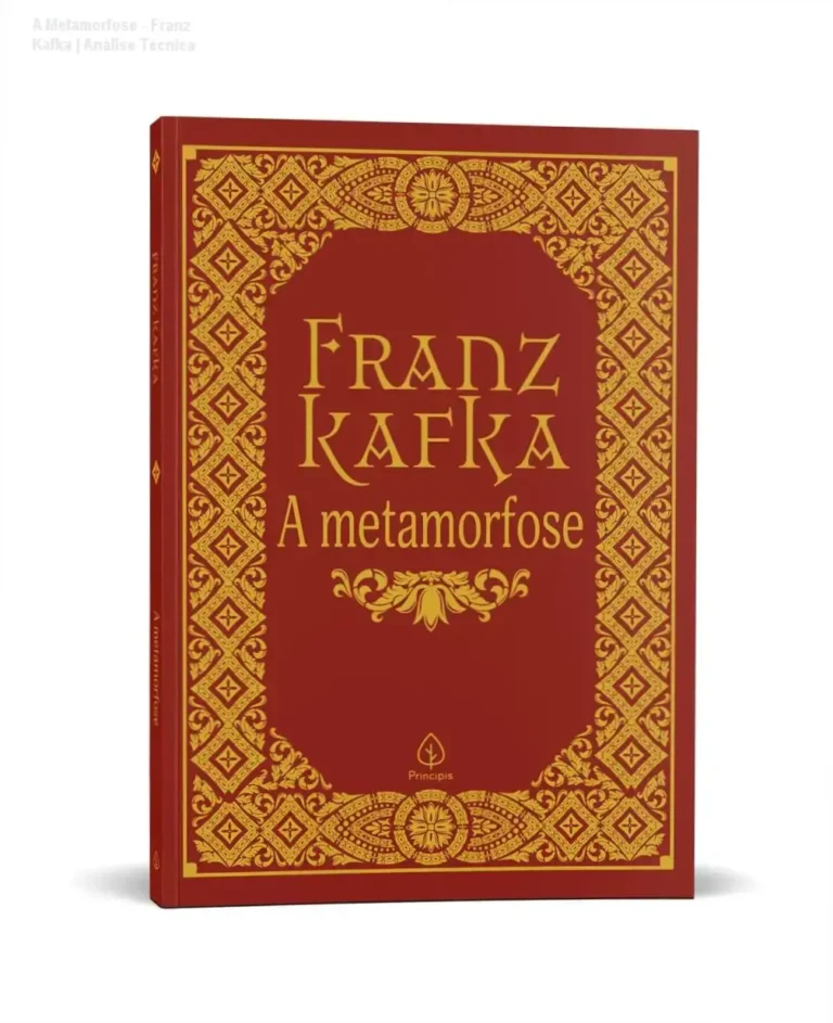 Capa do livro A Metamorfose de Franz Kafka representando a temática da alienação humana