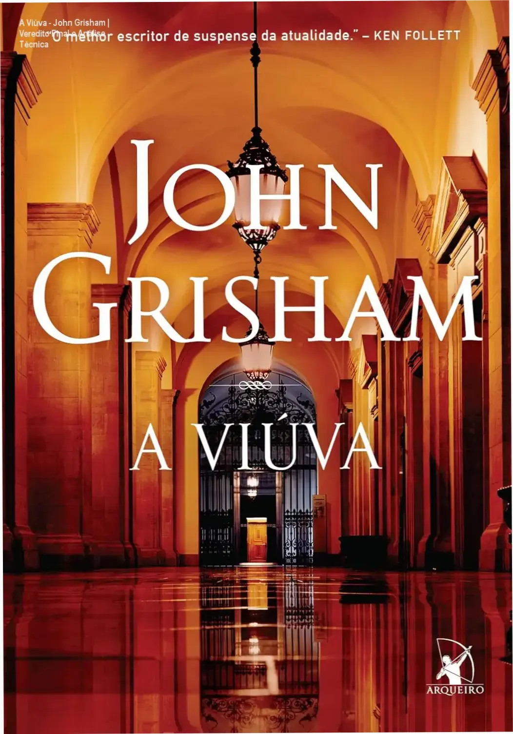 Capa do ebook A Viúva de John Grisham em dispositivo Kindle