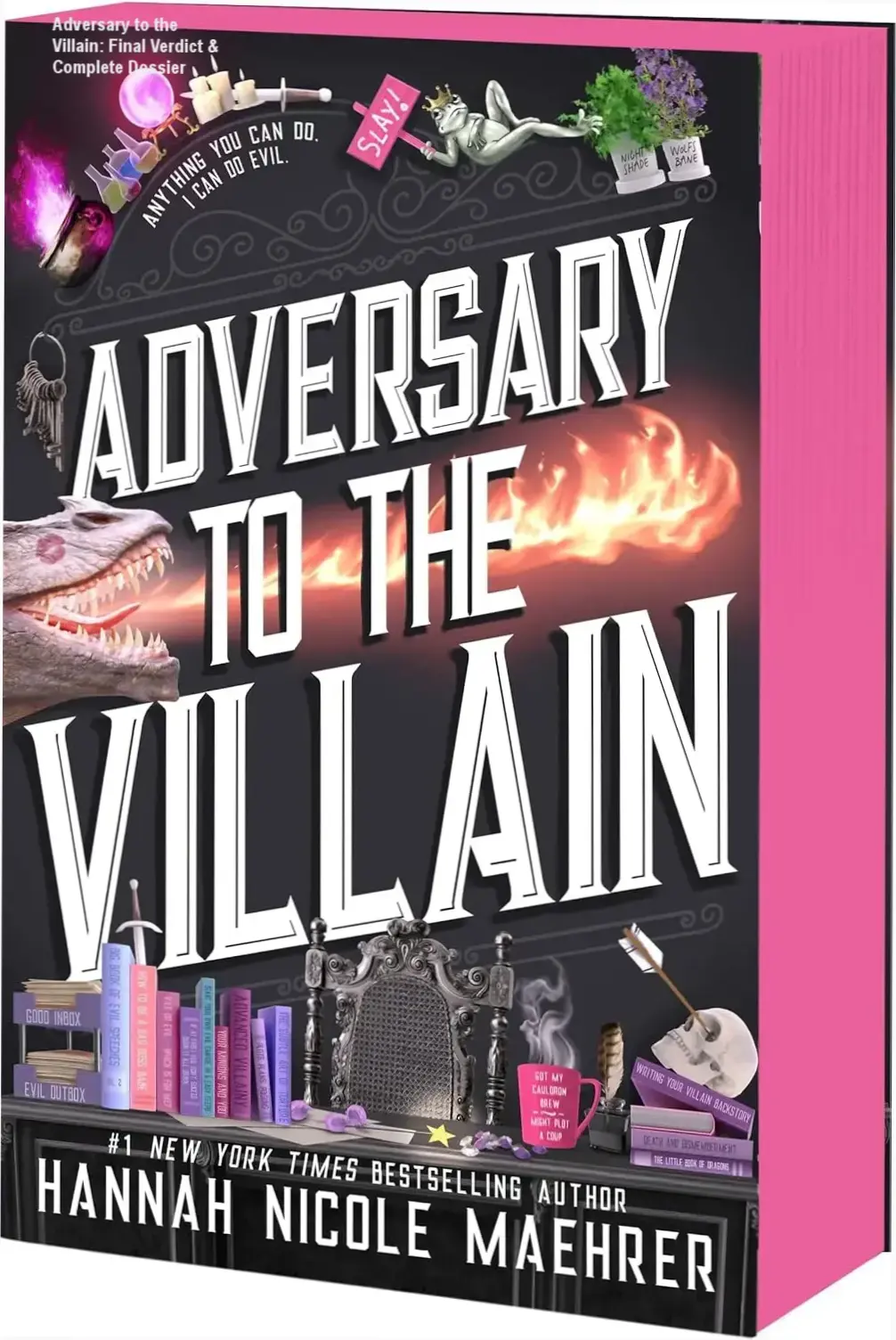 Cover of Adversary to the Villain by Hannah Nicole Maehrer, a cozy fantasy romantic comedy ebook