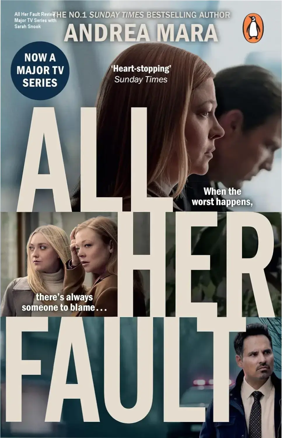 Cover art of All Her Fault psychological thriller featuring Sarah Snook TV adaptation