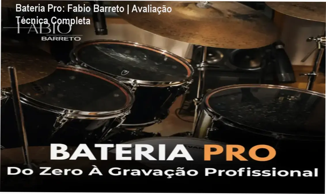Setup de bateria profissional com microfones posicionados para gravação em estúdio