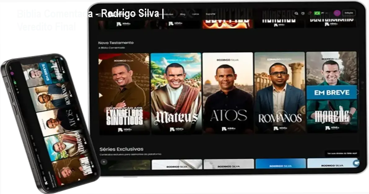 Capa da Bíblia Comentada de Rodrigo Silva com elementos de arqueologia e teologia