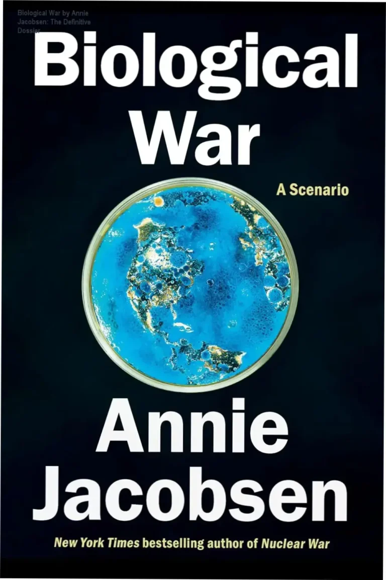 Cover of Biological War: A Scenario by Annie Jacobsen discussing global pandemic risks