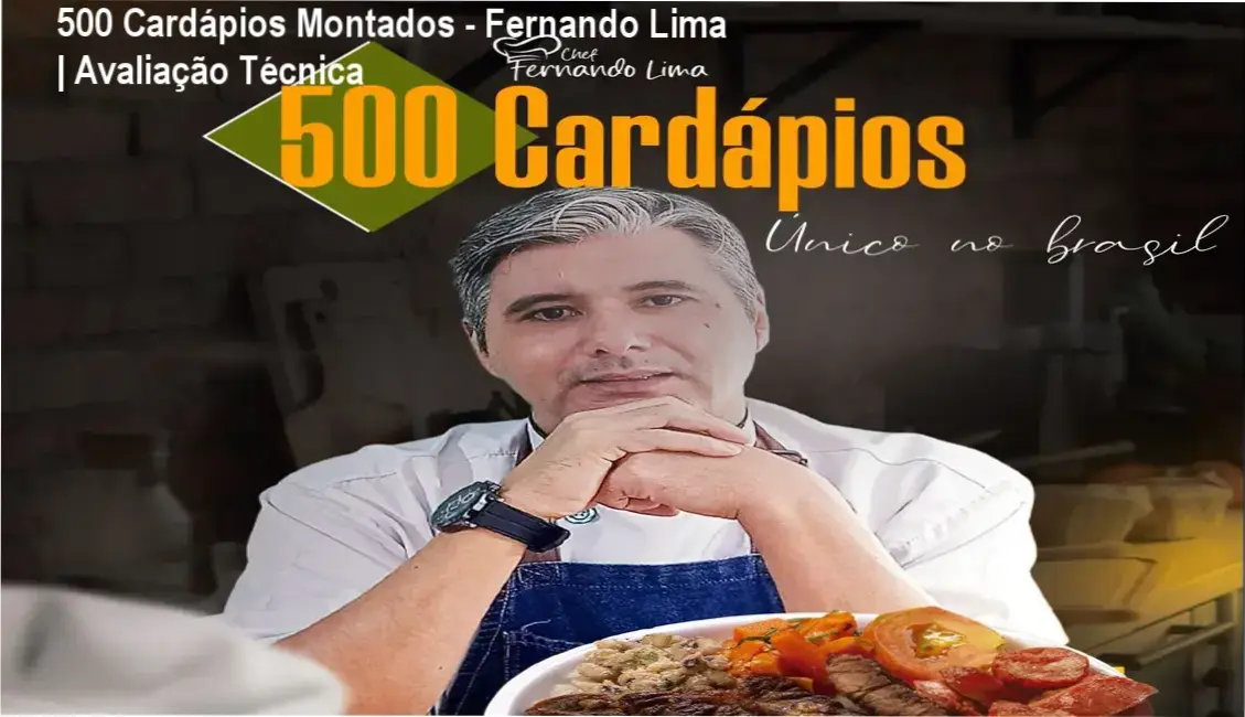 Capa do ebook com 500 opções de cardápios montados para restaurantes e marmitarias