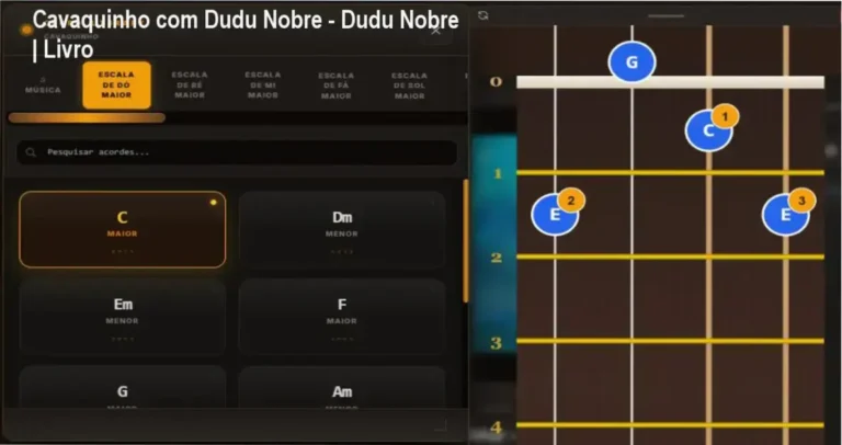 Ebook interativo de cavaquinho com Recognition de áudio em tempo real