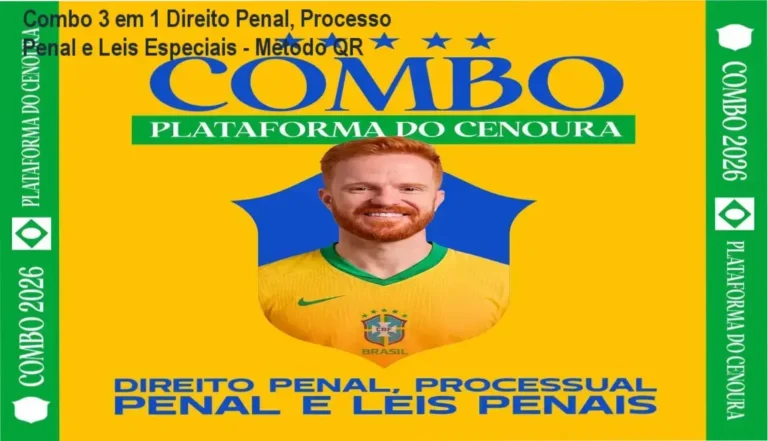 Imagem ilustrativa do Combo 3 em 1 para Direito Penal, Processo Penal e Leis Penais Especiais da MÉTODO QR com elementos de tecnologia QR Code e livros interativos