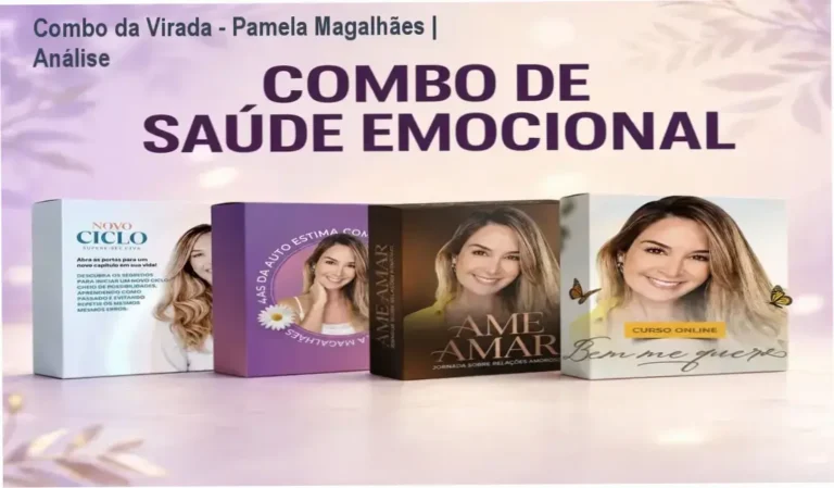 Pacote Combo da Virada com 4 cursos digitais de Pamela Magalhães para autoestima e desenvolvimento pessoal