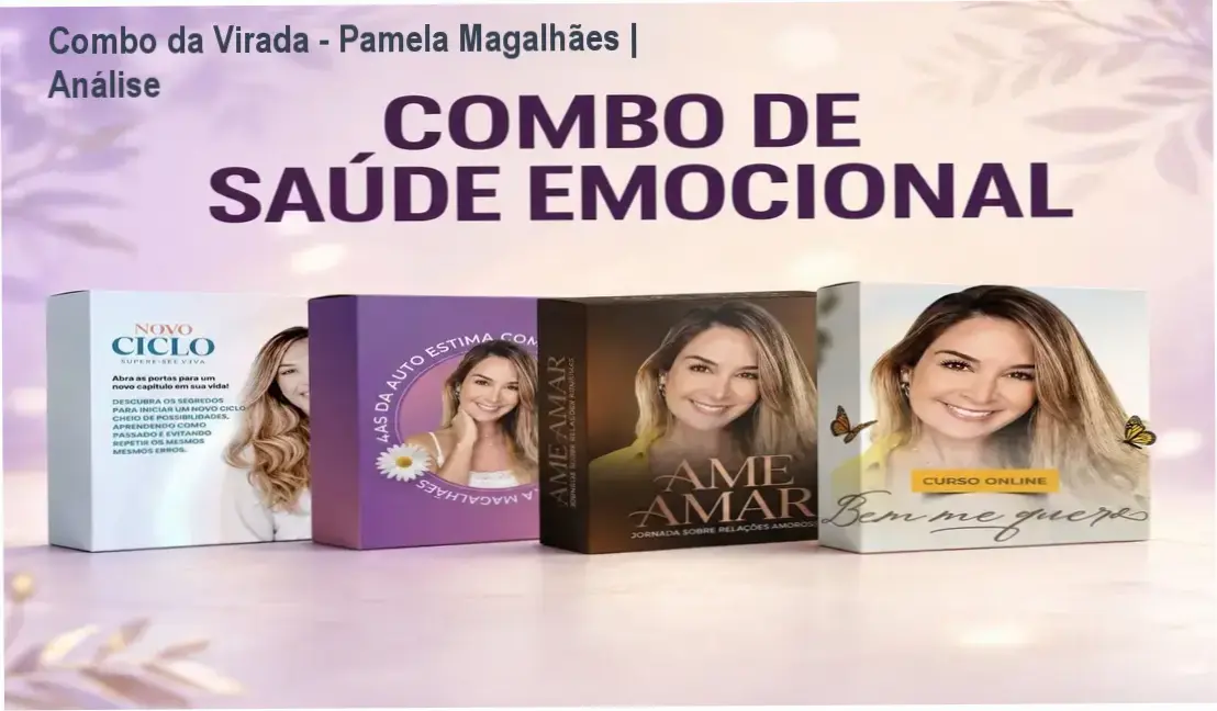 Pacote Combo da Virada com 4 cursos digitais de Pamela Magalhães para autoestima e desenvolvimento pessoal