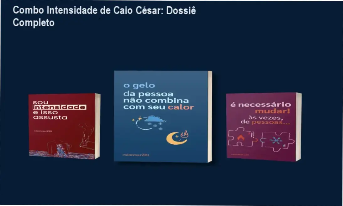 Capa do combo de ebooks O gelo da pessoa não combina com seu calor e Sou intensidade e isso assusta de Caio César da Silva