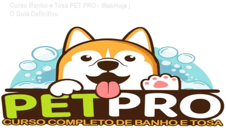 Tela de apresentação do Curso Banho e Tosa PET PRO com aulas práticas em alta definição