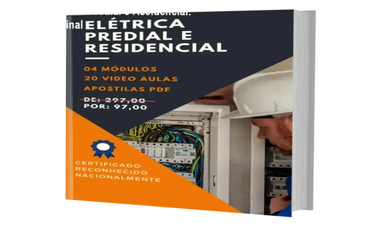 Material didático e certificado do Curso de Elétrica Predial e Residencial