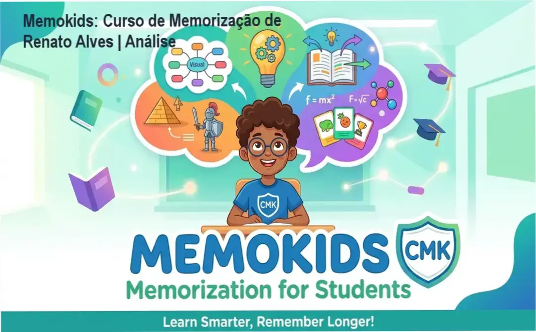 Criança estudando com foco utilizando técnicas de memorização do método Memokids