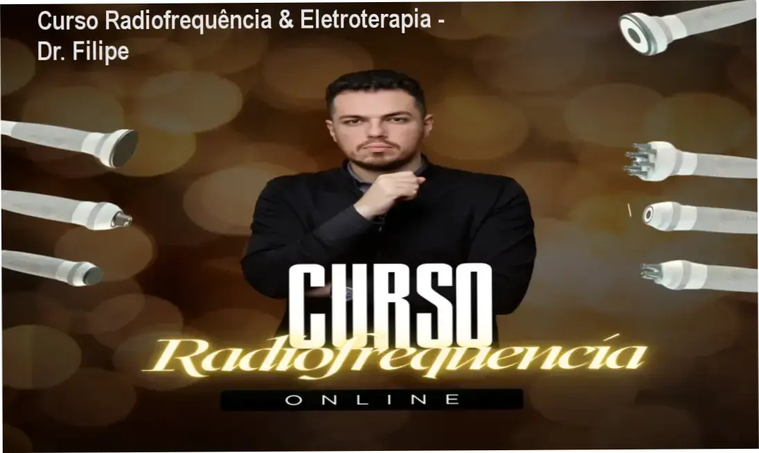 Capa digital do curso com o autor explicando técnicas de radiofrequência