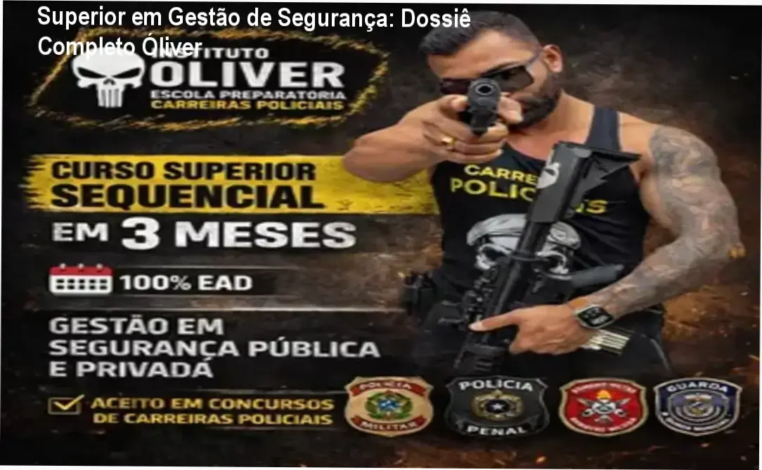 Representação visual do curso superior sequencial de gestão em segurança pública e privada do Instituto Óliver