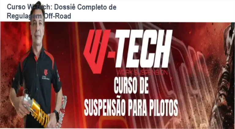 Piloto de motocross realizando ajustes técnicos de suspensão em uma moto off-road