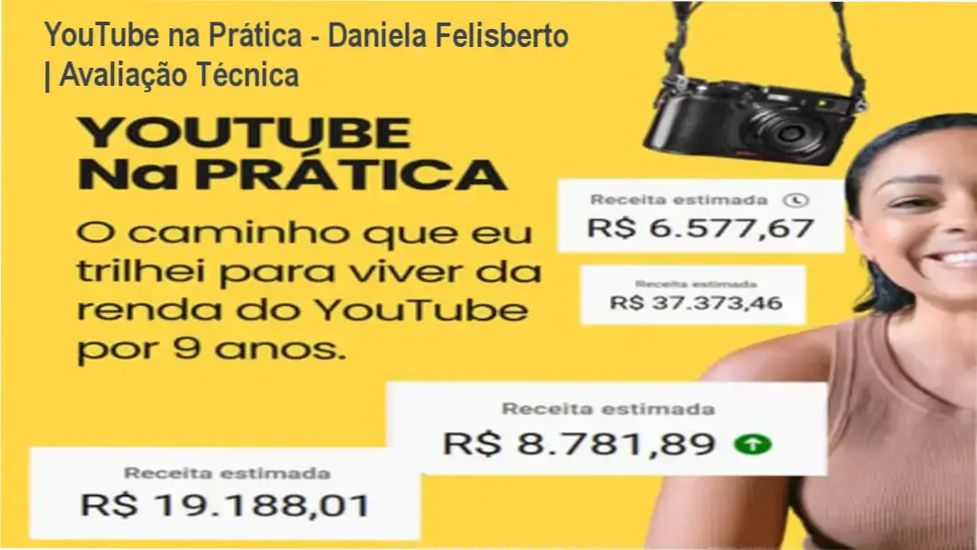 Representação visual do treinamento YouTube na Prática de Daniela Felisberto focada em crescimento orgânico.