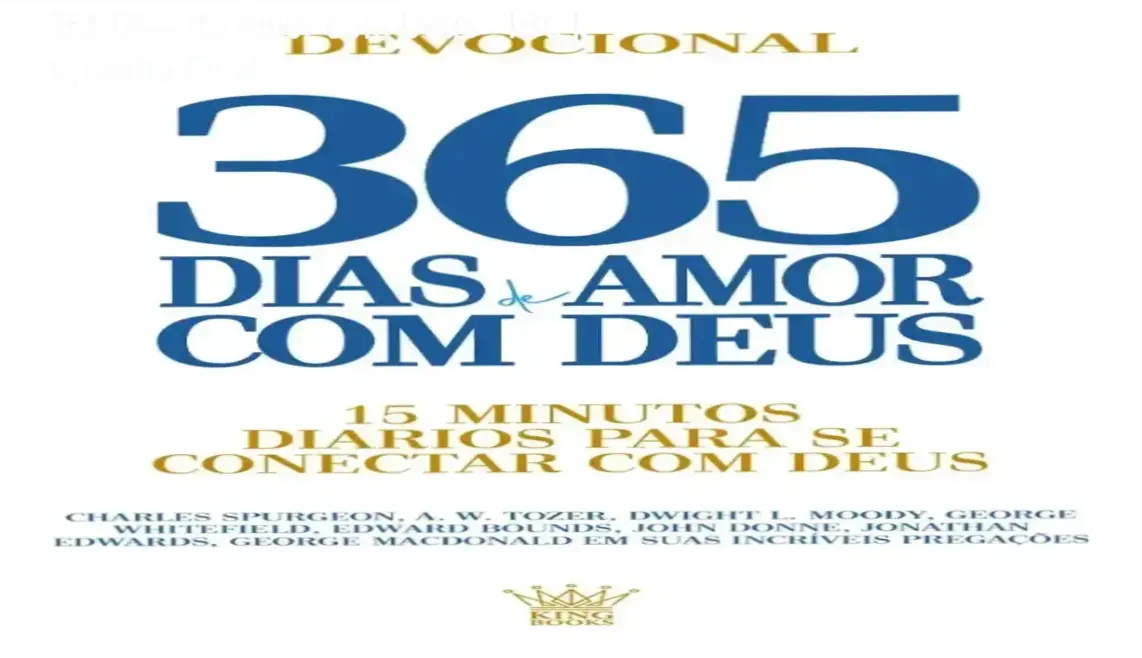 Livro Devocional 365 Dias de Amor com Deus aberto em página de reflexão espiritual