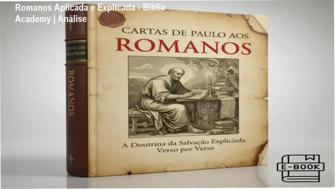 Capa do ebook Romanos Aplicada e Explicada Verso a Verso da Bíblia Academy para estudo teológico