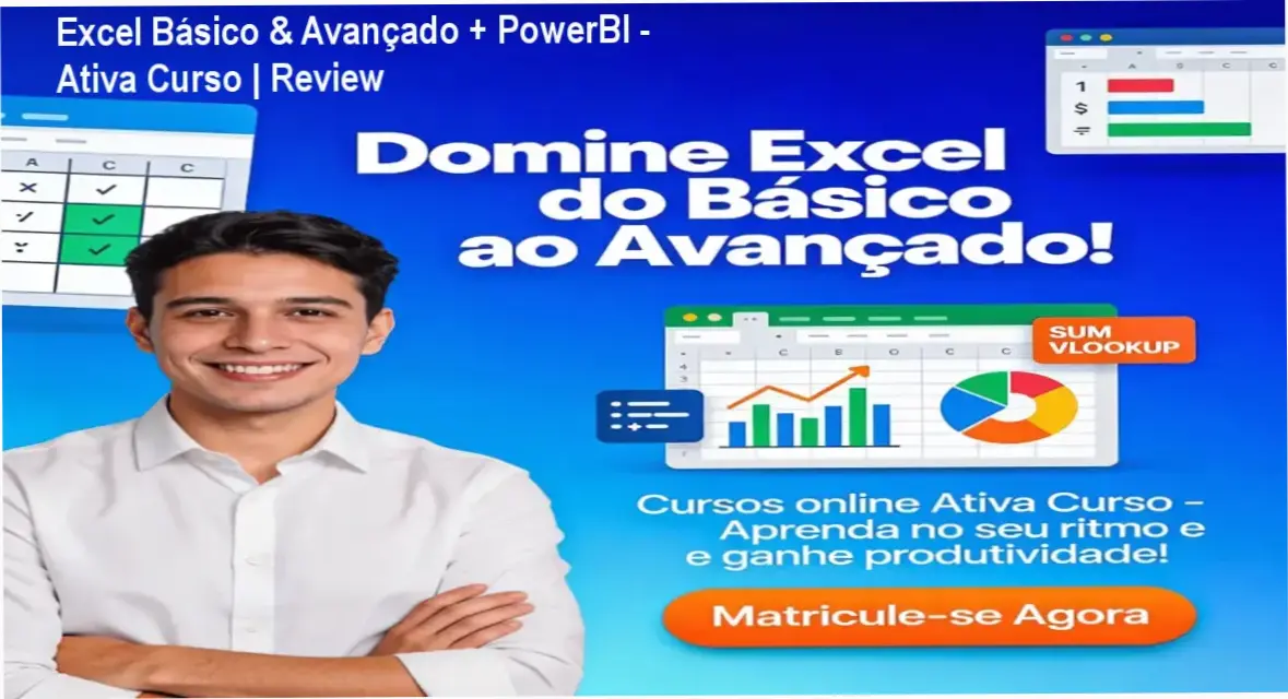 Capa do ebook Excel Básico & Avançado + PowerBI da Ativa Curso