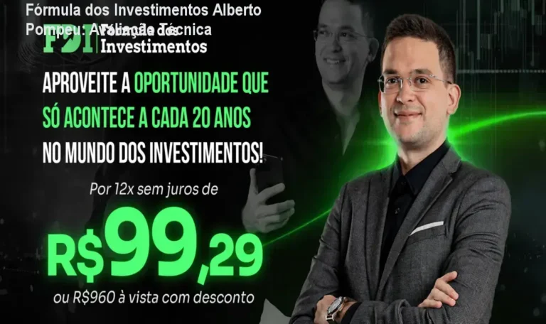 Representação visual do curso Fórmula dos Investimentos de Alberto Pompeu focada em educação financeira e diversificação de ativos