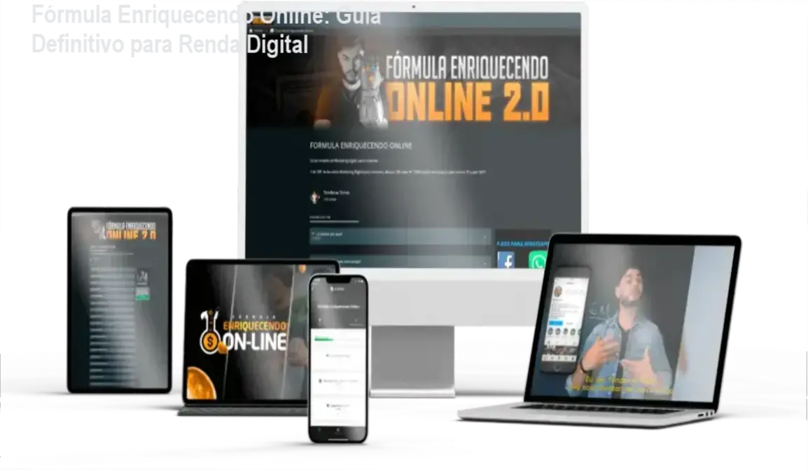Curso de marketing digital Fórmula Enriquecendo Online com estrategias T.O.M para geração de renda online sem aparecer.