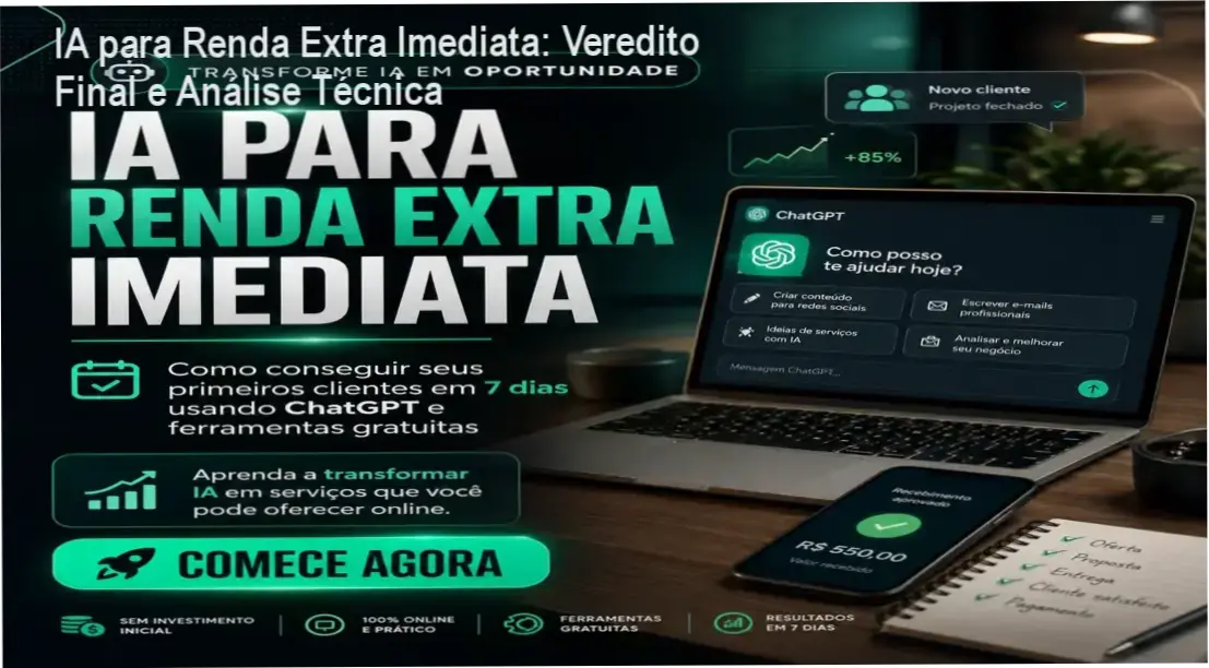 Capa do ebook IA para Renda Extra Imediata com foco em prospecção de clientes com ChatGPT