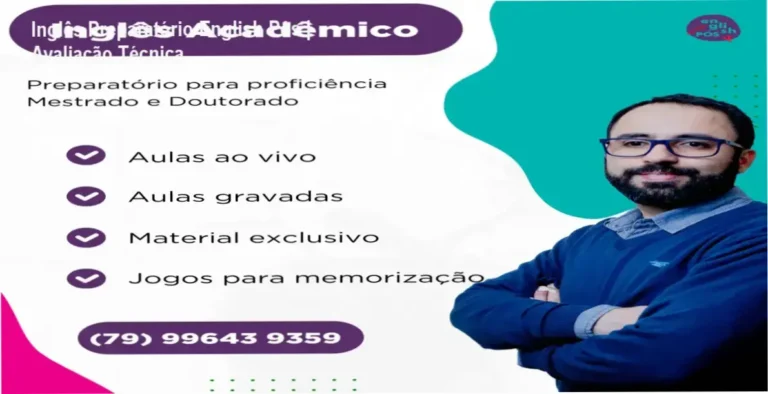 Curso de inglês para proficiência em mestrado e doutorado da English Pós