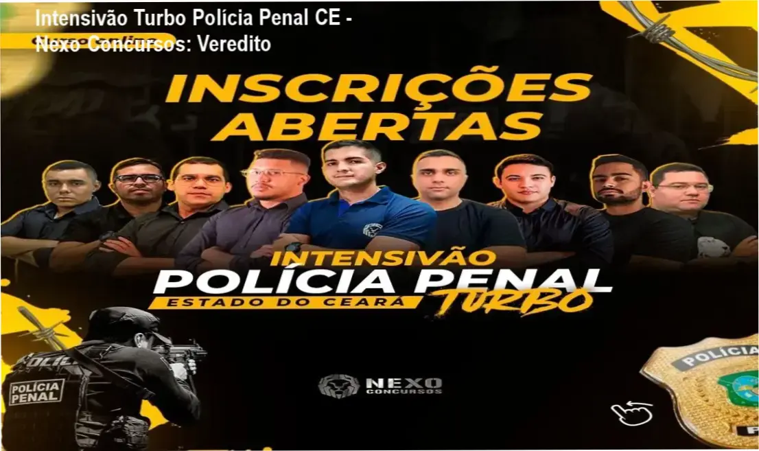 Interface do curso Intensivão Turbo Polícia Penal do Ceará da Nexo Concursos destacando o cronograma de estudos