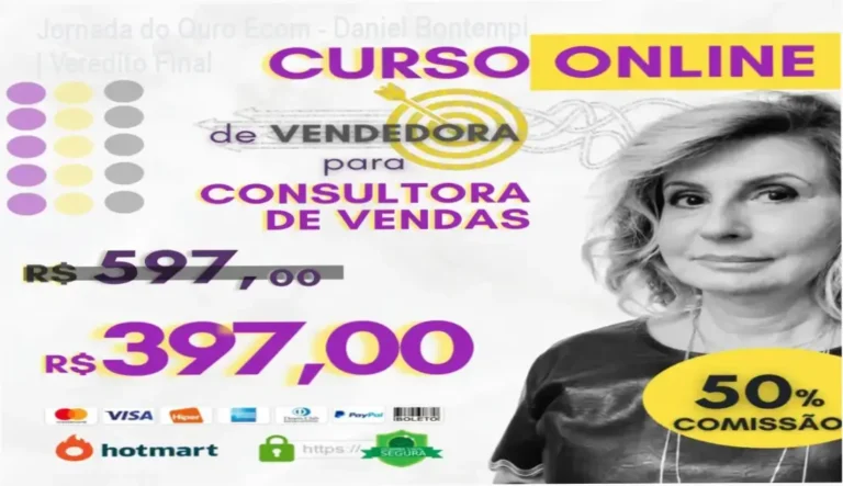 Capa da mentoria Jornada do Ouro Ecom de Daniel Bontempi com destaque para método Vendedor de Elite e comunidade vitalícia