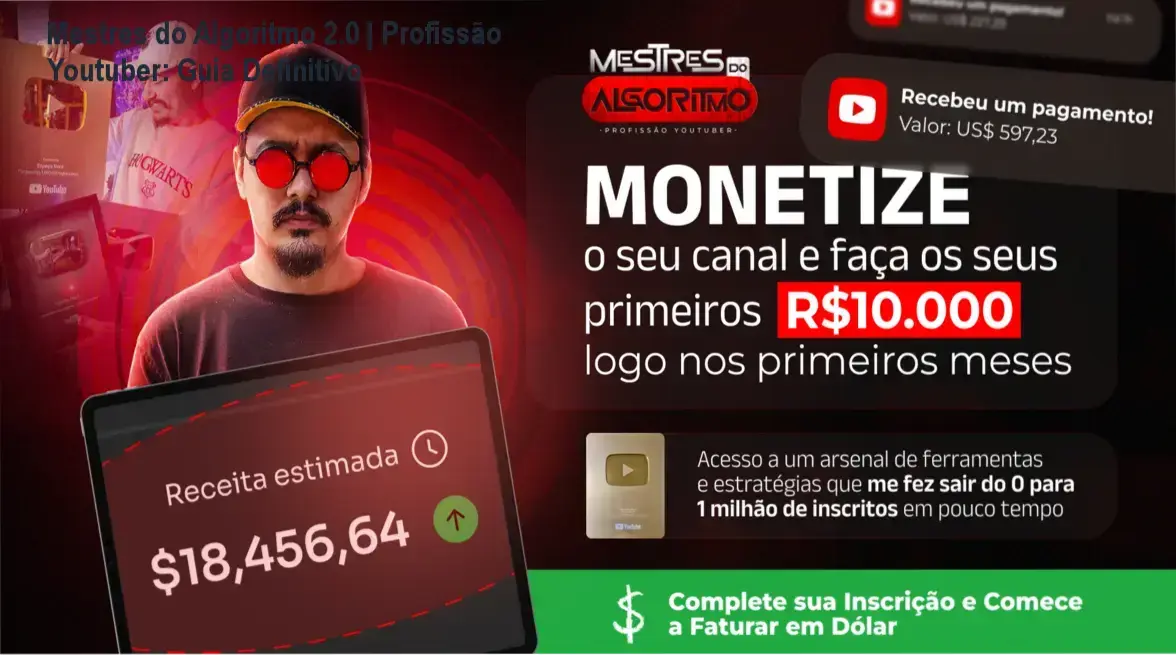 Capa do curso Mestres do Algoritmo 2.0 com título SEO e descrição profissional.