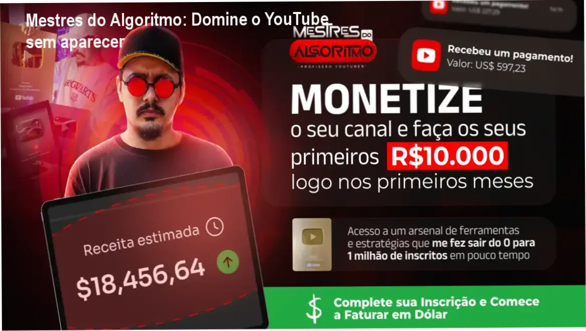 Imagem descritiva mostrando resultados de canais YouTube automatizados e lucrativos