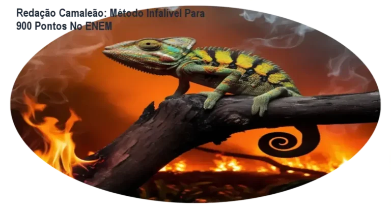 Imagem ilustrativa do método Redação Camaleão aplicado a um tema do ENEM, mostrando estrutura clara e organização.