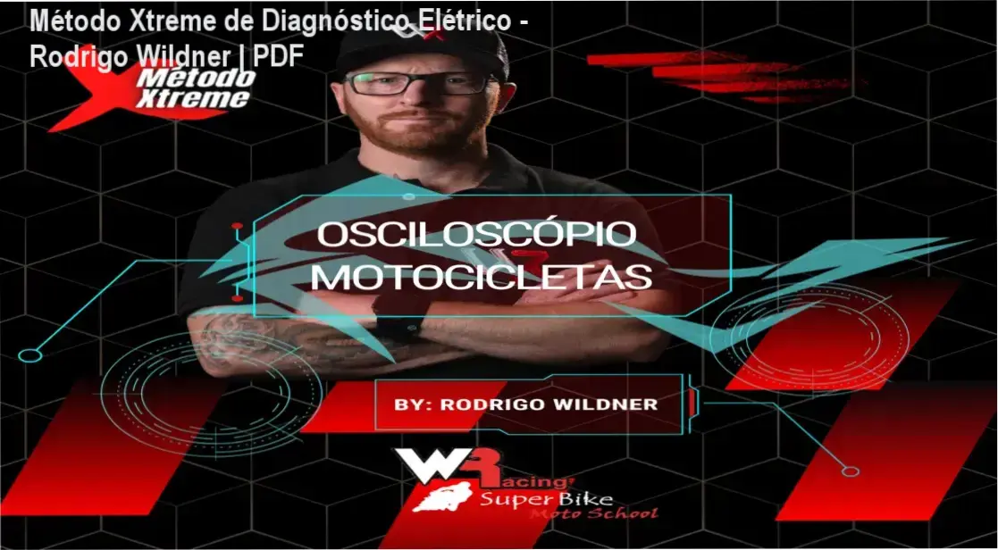 Mecânico utilizando osciloscópio para diagnosticar sinais de sensores em motocicleta