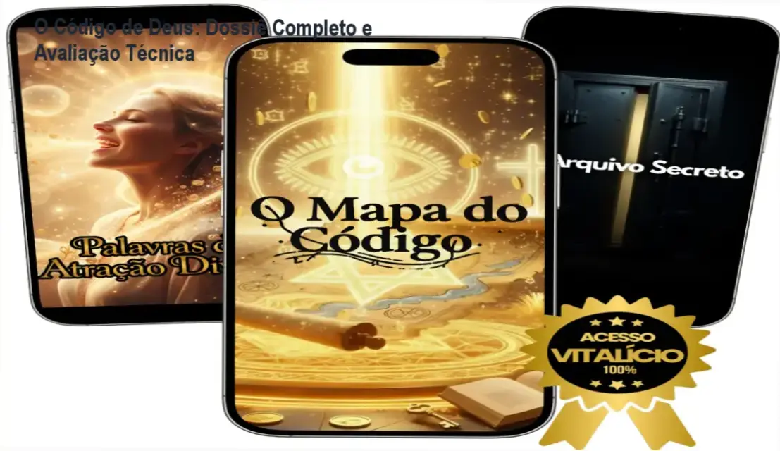 Representação visual do curso O Código de Deus para reprogramação mental e prosperidade