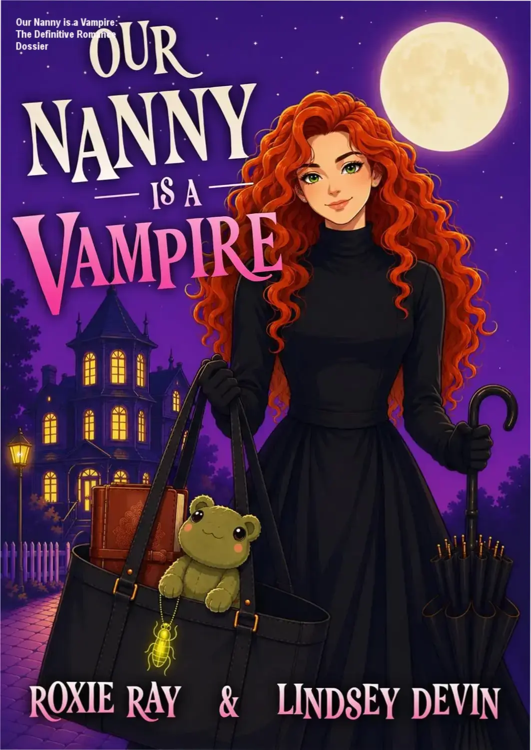 Digital ebook cover of Our Nanny is a Vampire highlighting the supernatural romance theme