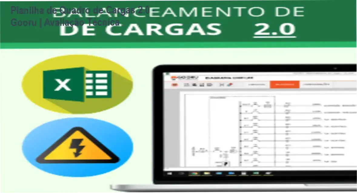Interface de planilha automatizada em Excel para cálculo de quadros de cargas elétricos